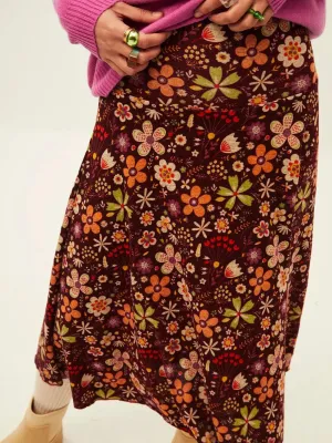 Falda Xantik Midi Garnet Bouquet Bliss