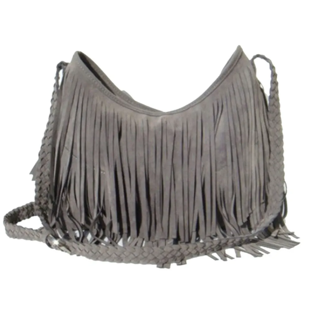 Fashion Women Suede Weave Tassel Shoulder Bag Messenger Bag Fringe Handbags High Quality