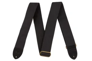 Fender® Cotton/Leather Strap, Black