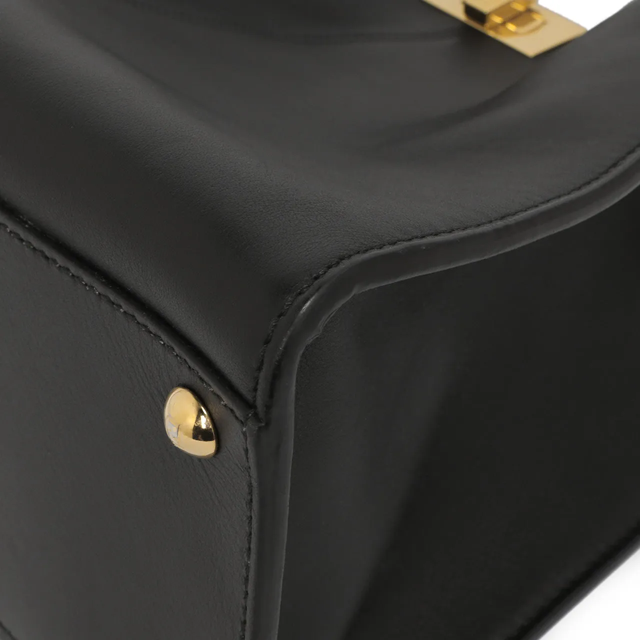 Fendi Black Vitello Seta Medium Peekaboo X-Lite