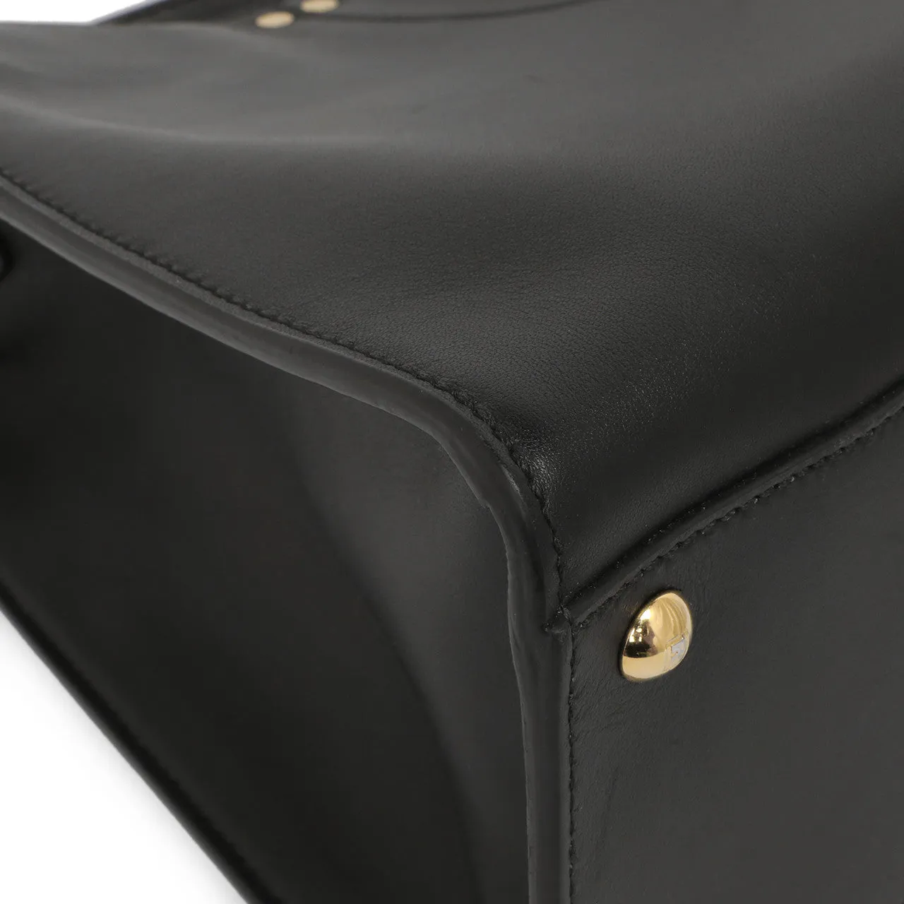 Fendi Black Vitello Seta Medium Peekaboo X-Lite