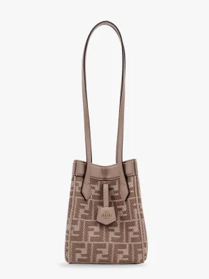 Fendi Origami Mini Leather And Denim Effect Ff Jacquard Transformable Mini Bag