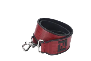 FENDI SHOULDER BAG STRAP LEATHER RED SILVER HARDWARE WITH DUST COVER