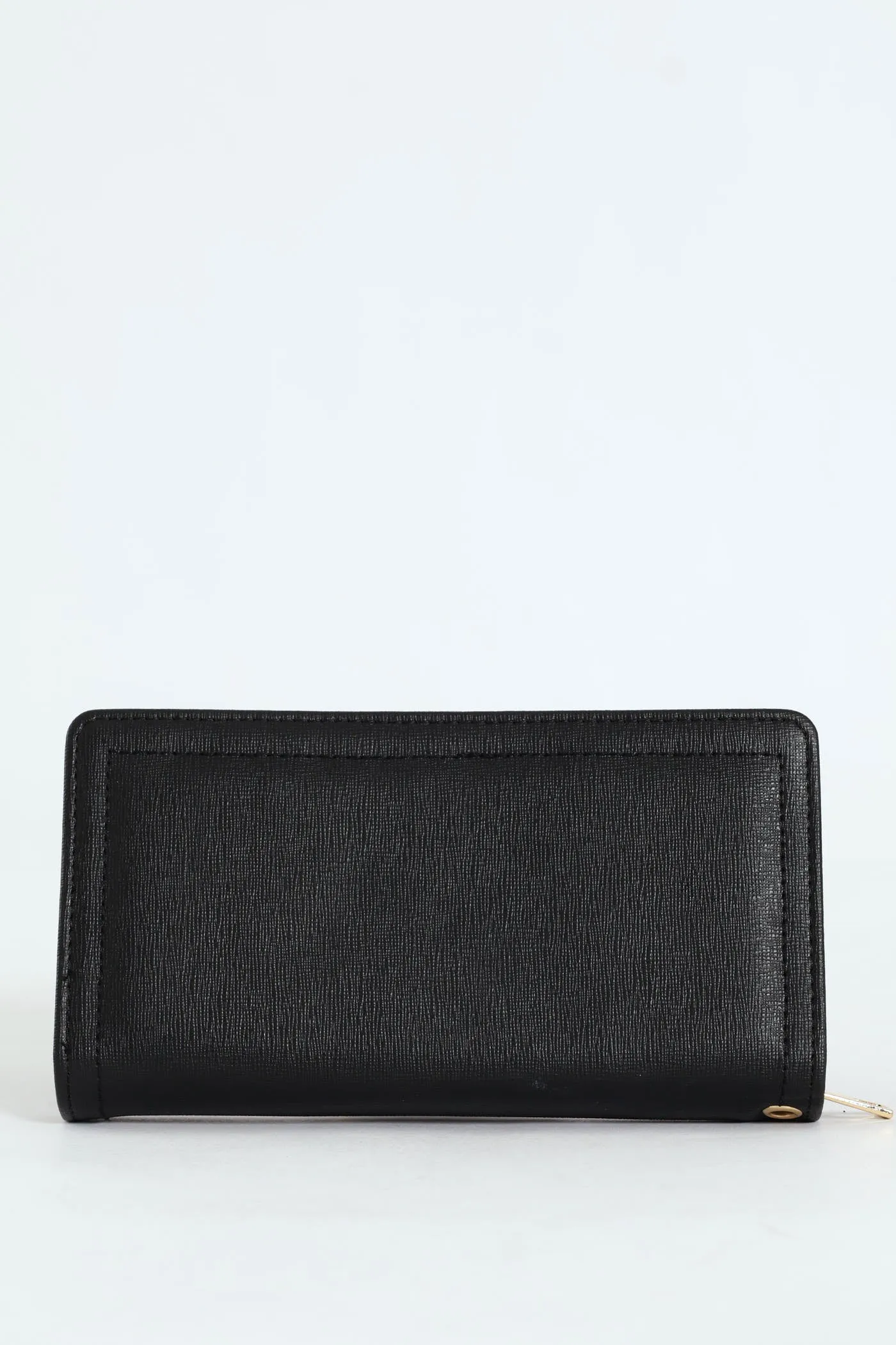 Flap Zip Around Bifold Purse - Black