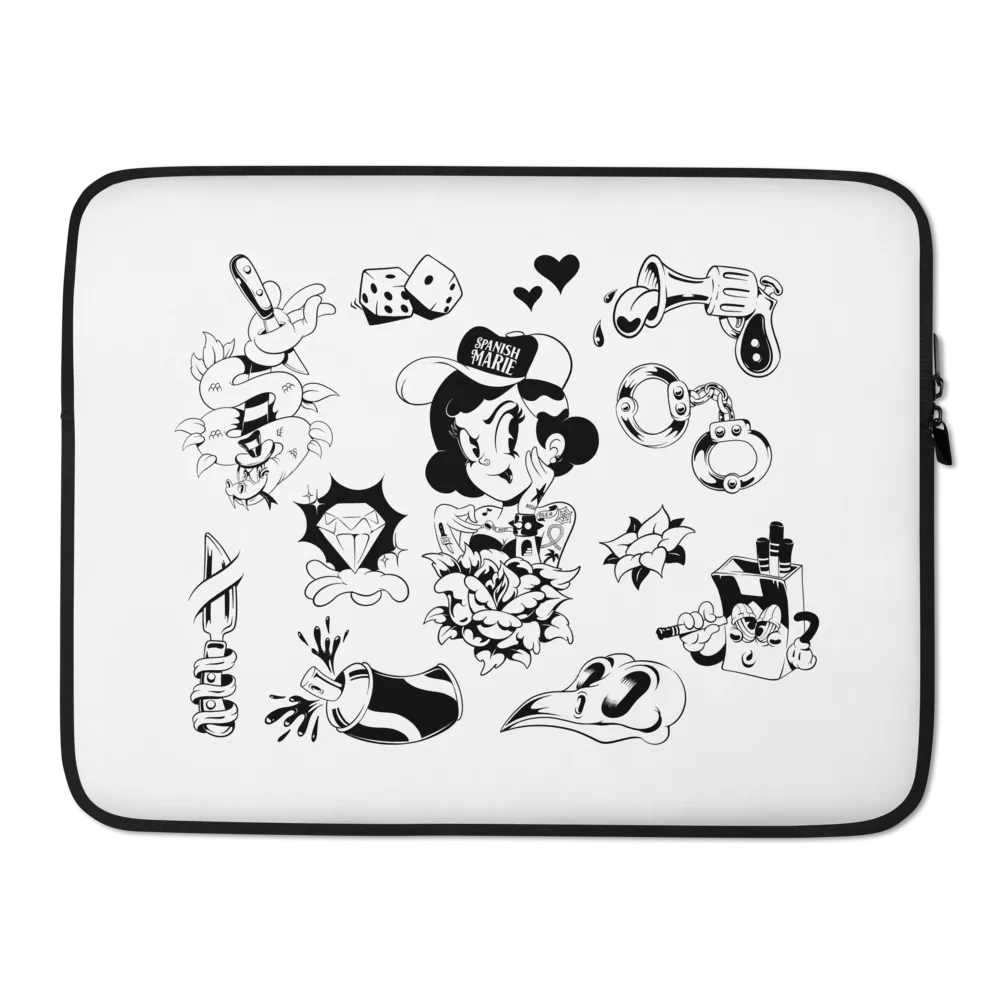 Flash Tattoo Laptop Sleeve (White)