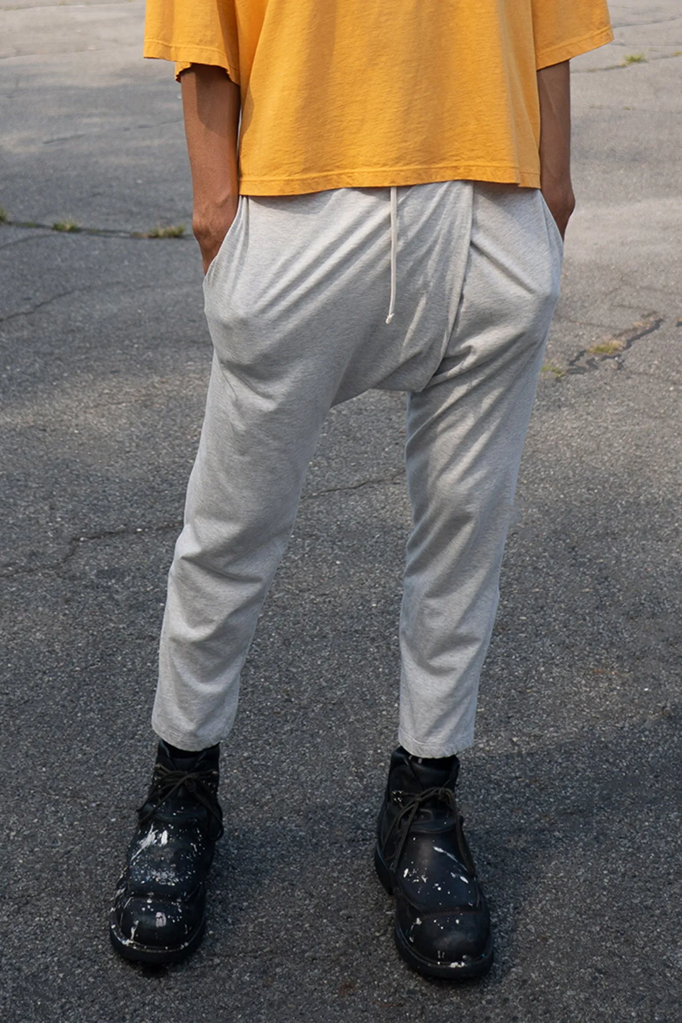 fold pant in heather