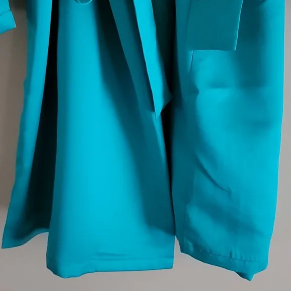 Frederick's Summer Lattice Lacing Satin Robe Sz S