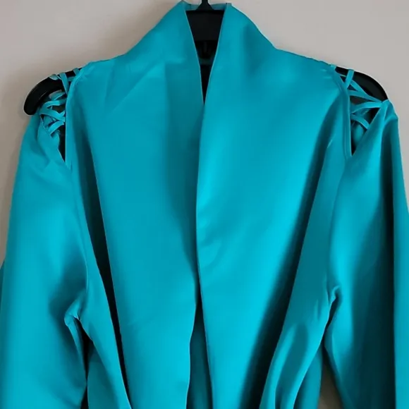 Frederick's Summer Lattice Lacing Satin Robe Sz S
