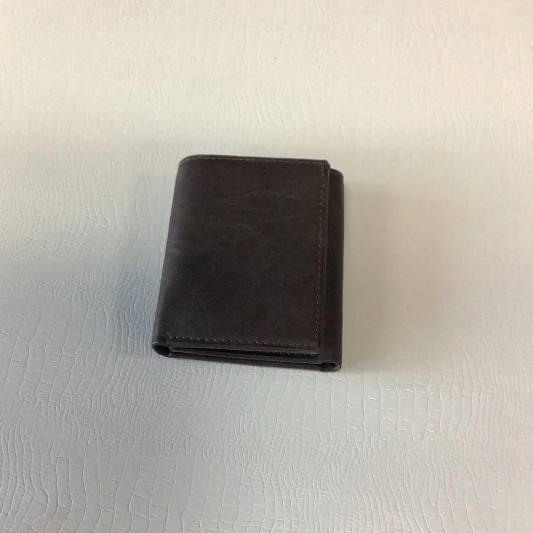 Frederico Leone Brown Tri Fold Wallet