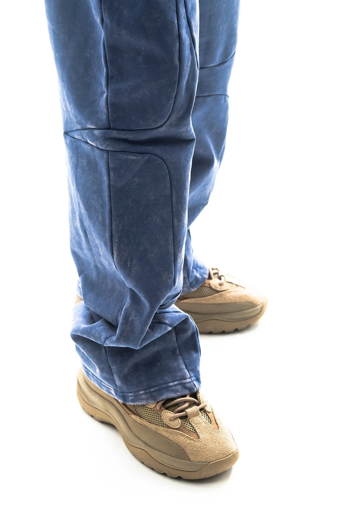 Garment-dyed heavyweight cotton fleece sweatpants Zipper Pocket