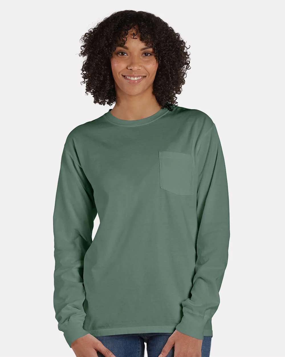 Garment Dyed Long Sleeve T-Shirt With a Pocket