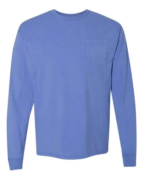 Garment Dyed Long Sleeve T-Shirt With a Pocket