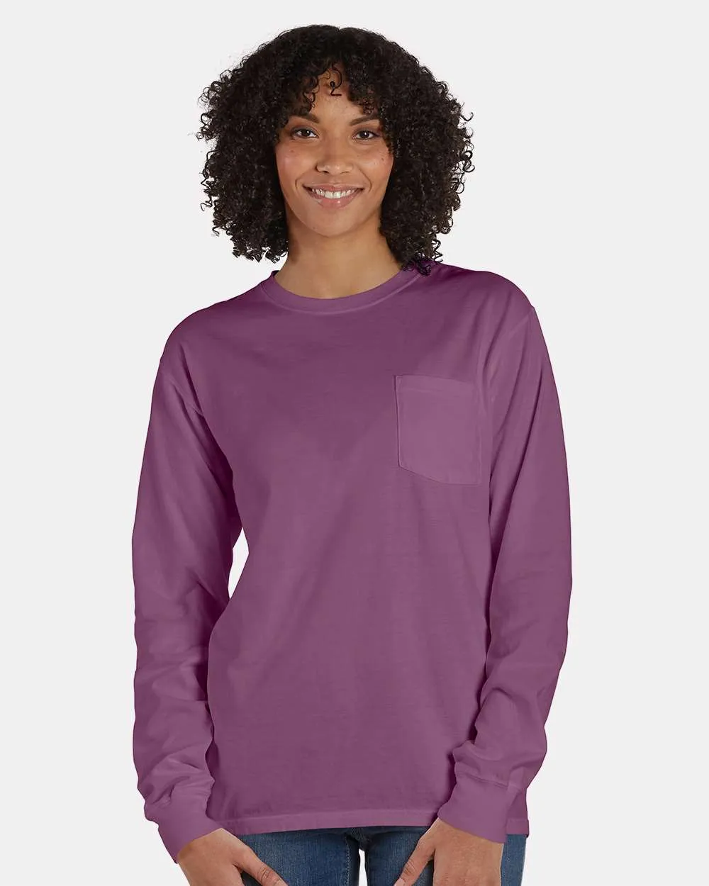 Garment Dyed Long Sleeve T-Shirt With a Pocket
