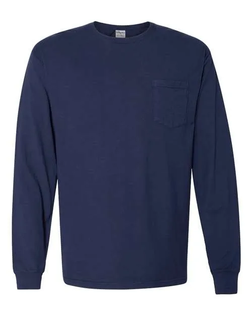 Garment Dyed Long Sleeve T-Shirt With a Pocket