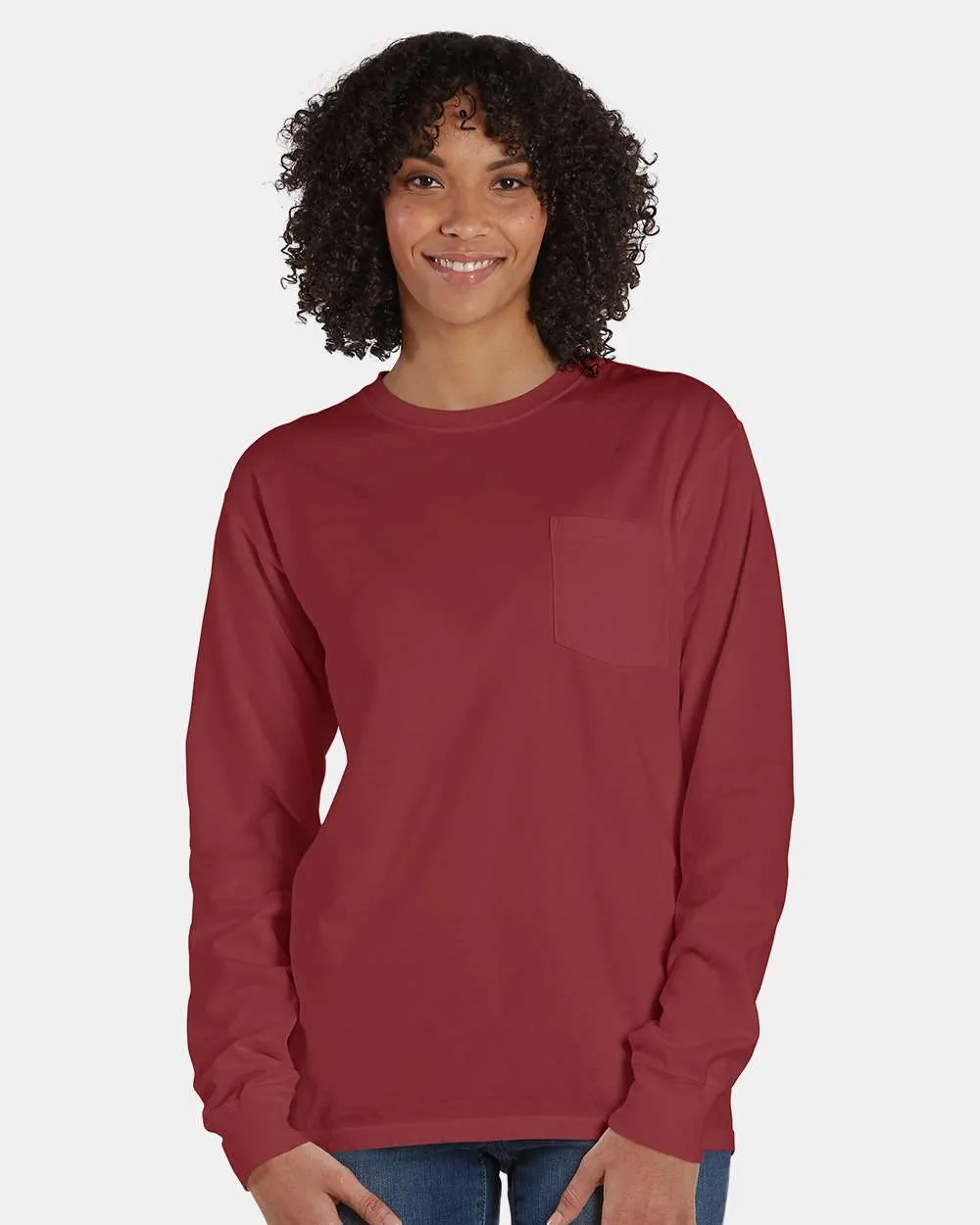 Garment Dyed Long Sleeve T-Shirt With a Pocket