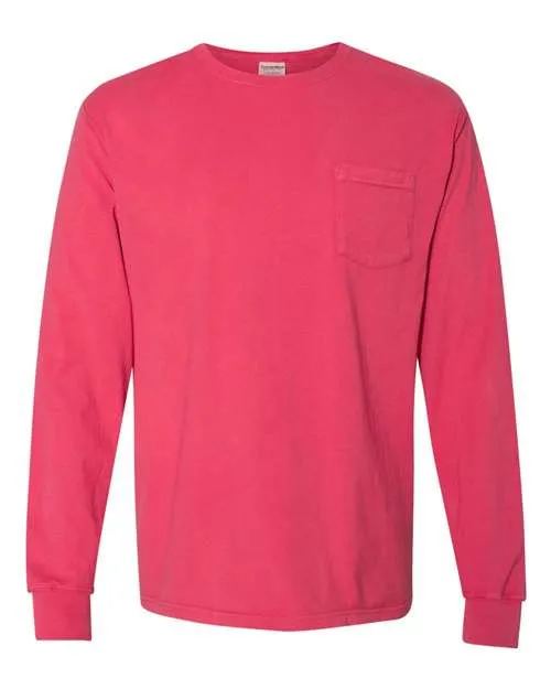 Garment Dyed Long Sleeve T-Shirt With a Pocket