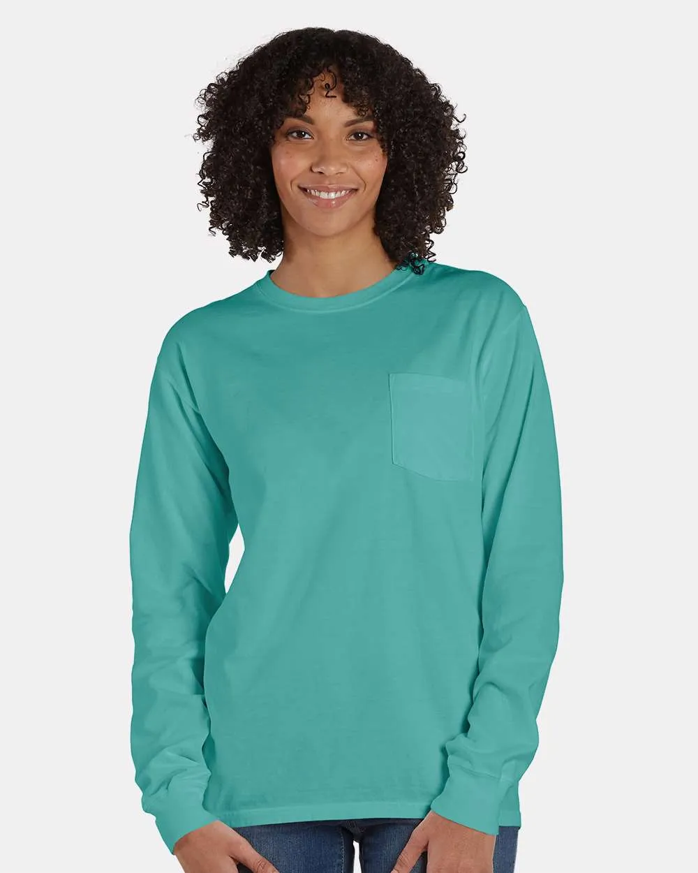 Garment Dyed Long Sleeve T-Shirt With a Pocket