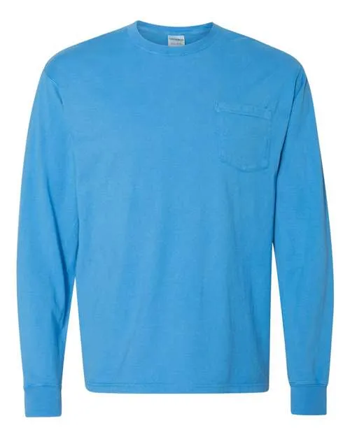 Garment Dyed Long Sleeve T-Shirt With a Pocket