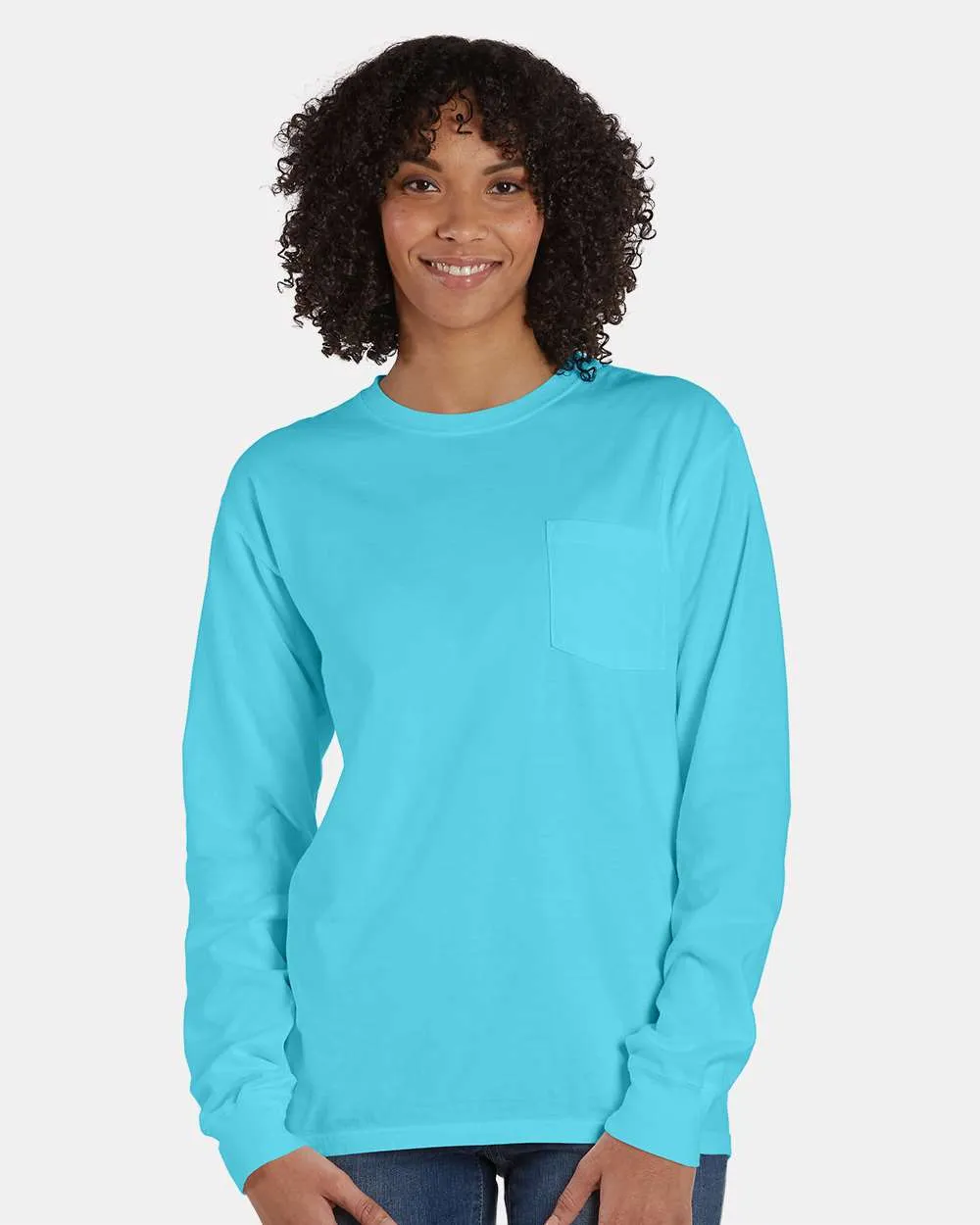 Garment Dyed Long Sleeve T-Shirt With a Pocket