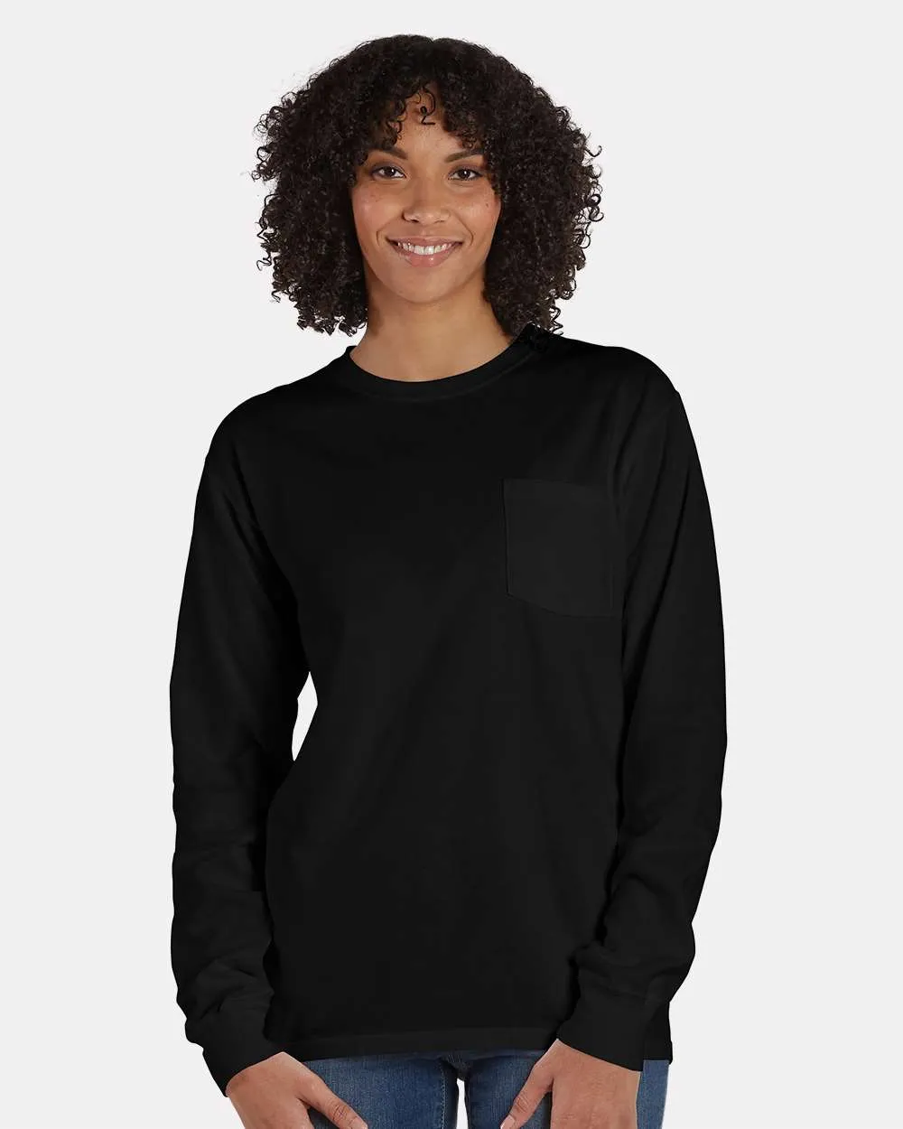 Garment Dyed Long Sleeve T-Shirt With a Pocket