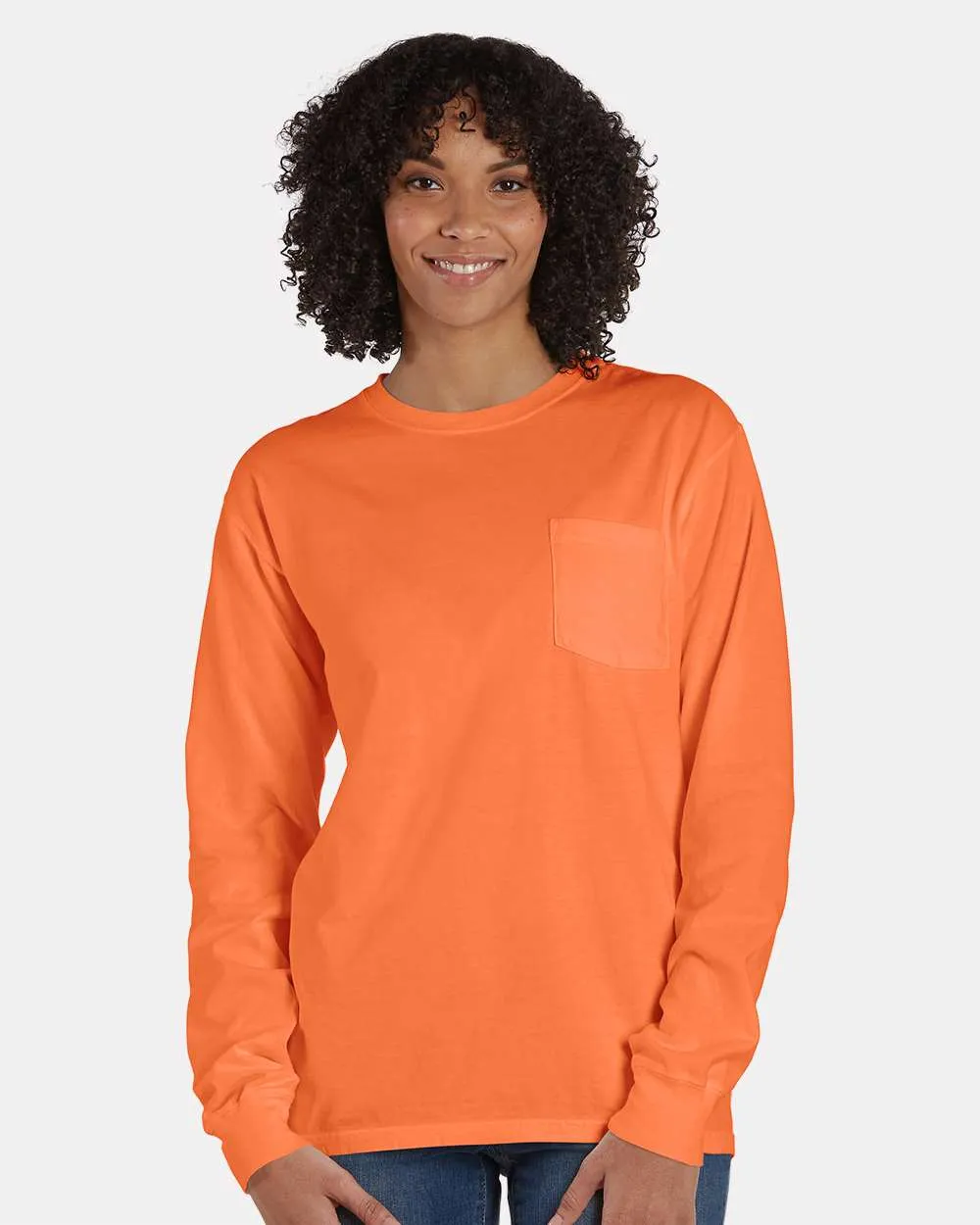 Garment Dyed Long Sleeve T-Shirt With a Pocket