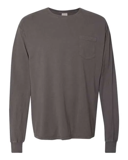 Garment Dyed Long Sleeve T-Shirt With a Pocket