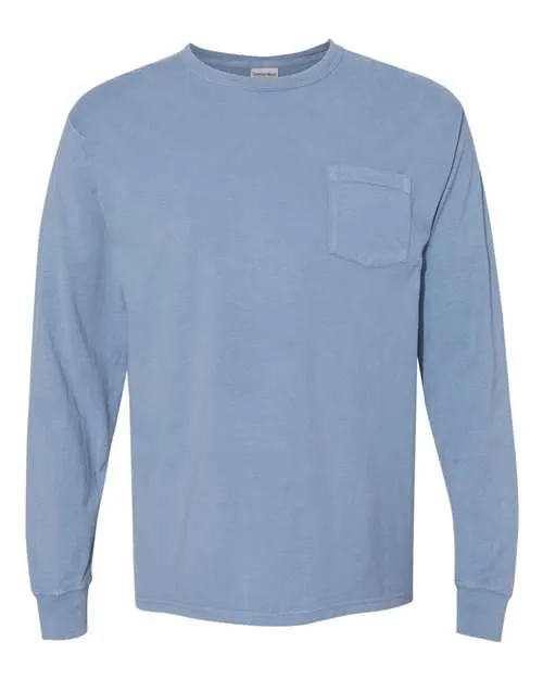Garment Dyed Long Sleeve T-Shirt With a Pocket
