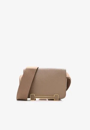 Geta Shoulder Bag in Etoupe Chèvre Mysore with Gold Hardware