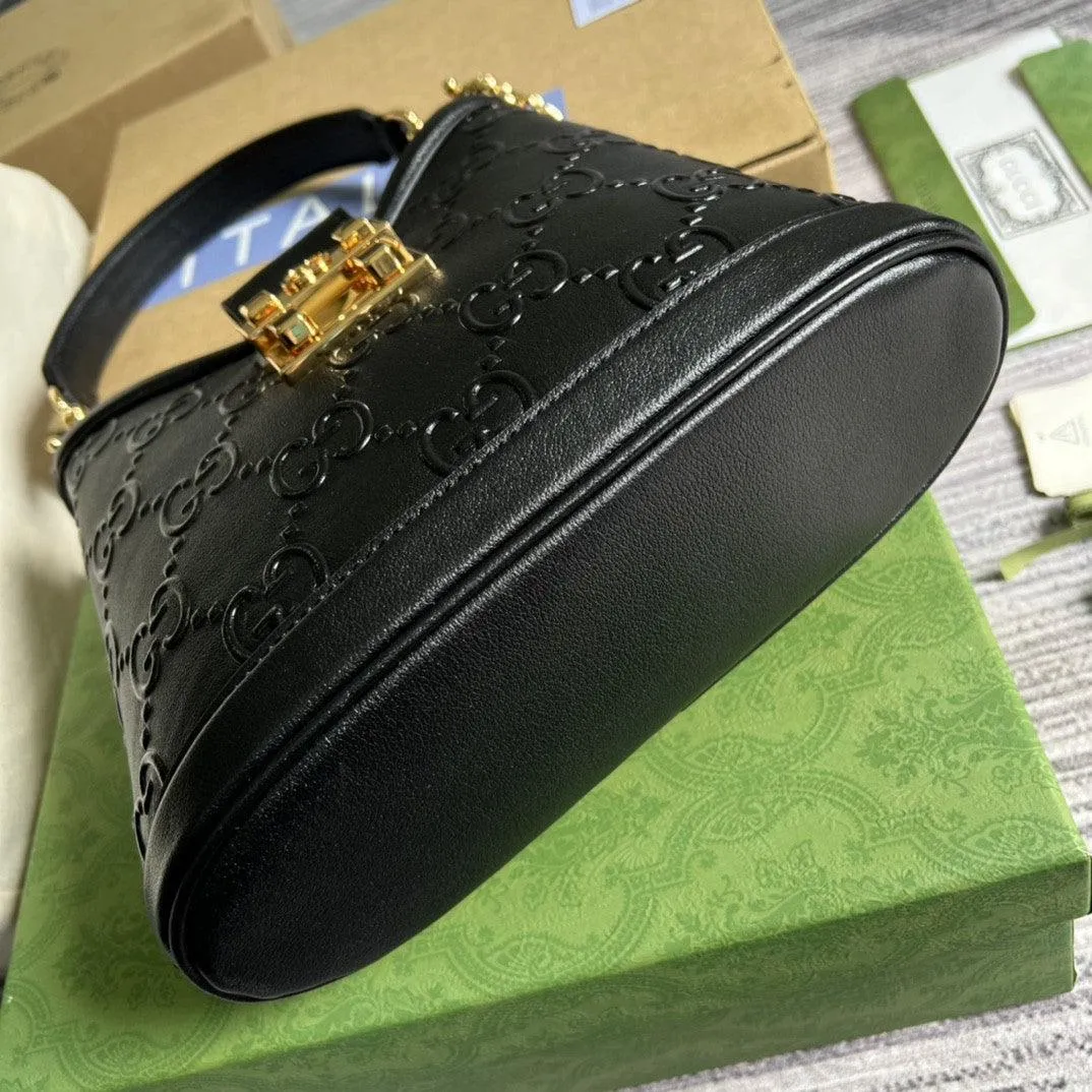 gg Small gg Shoulder Bag gg Rhombi Motif Black For Women, Women&#8217;s Handbags 9.8in/25cm gg 675788 UD9AG 1000