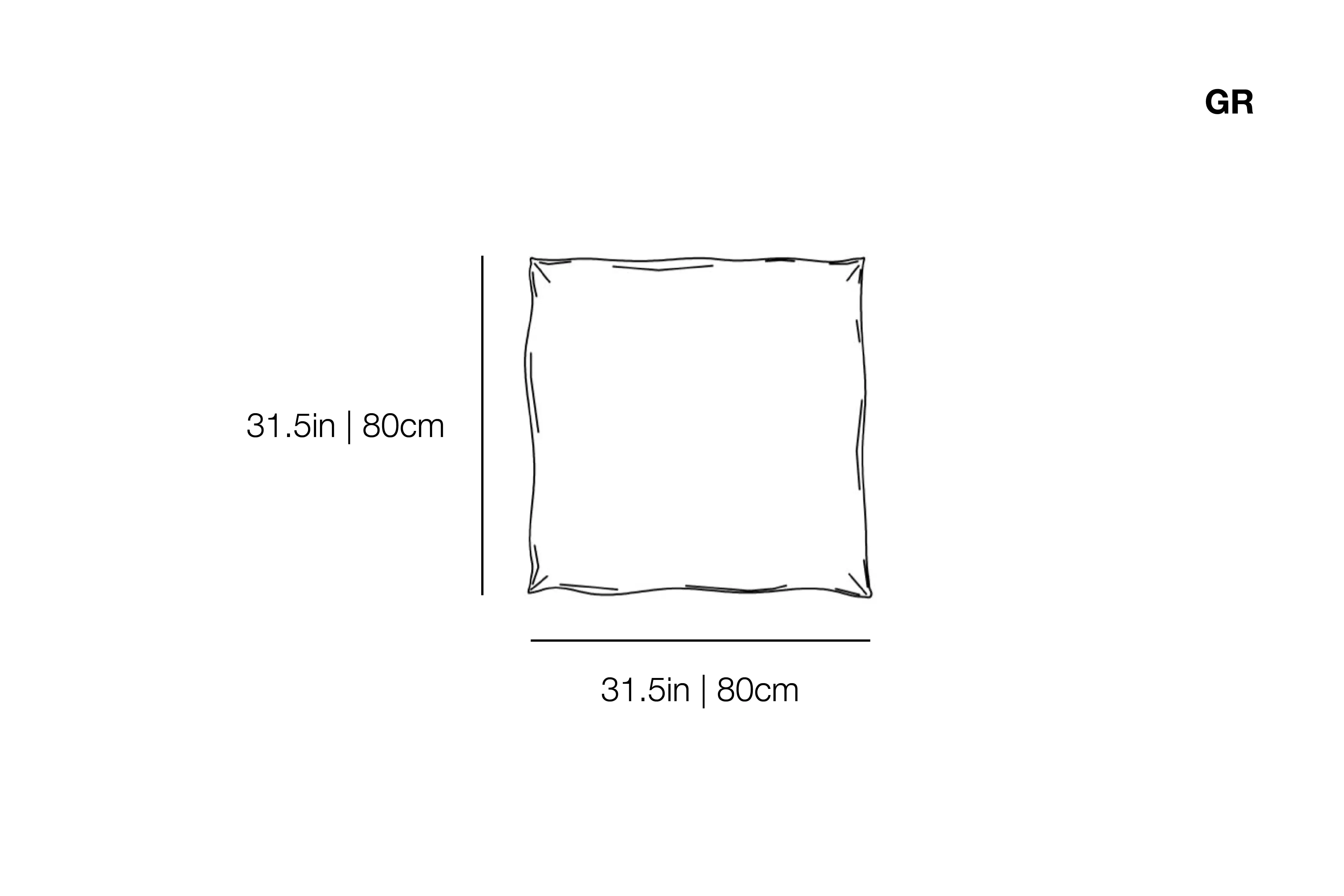 Ghost Out Cushion GR, 31.5x31.5in | 80x80cm