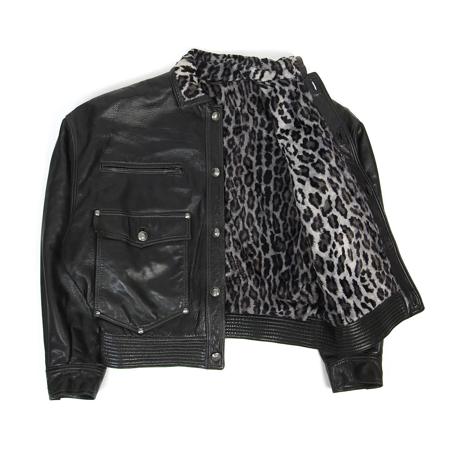 Gianni Versace Vintage Leather Jacket Size 48