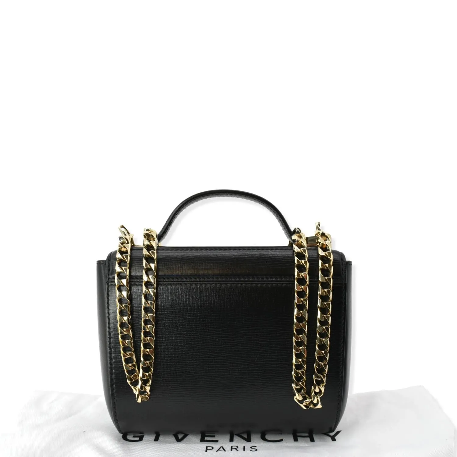 GIVENCHY Mini Pandora Box Calfskin Leather Chain Crossbody Bag Black