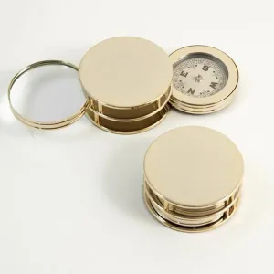 Gold Plated Paper Weight With Compass