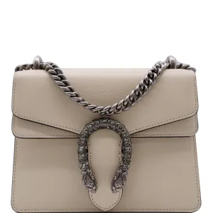 GUCCI Dionysus Mini Leather Crossbody Bag Cream