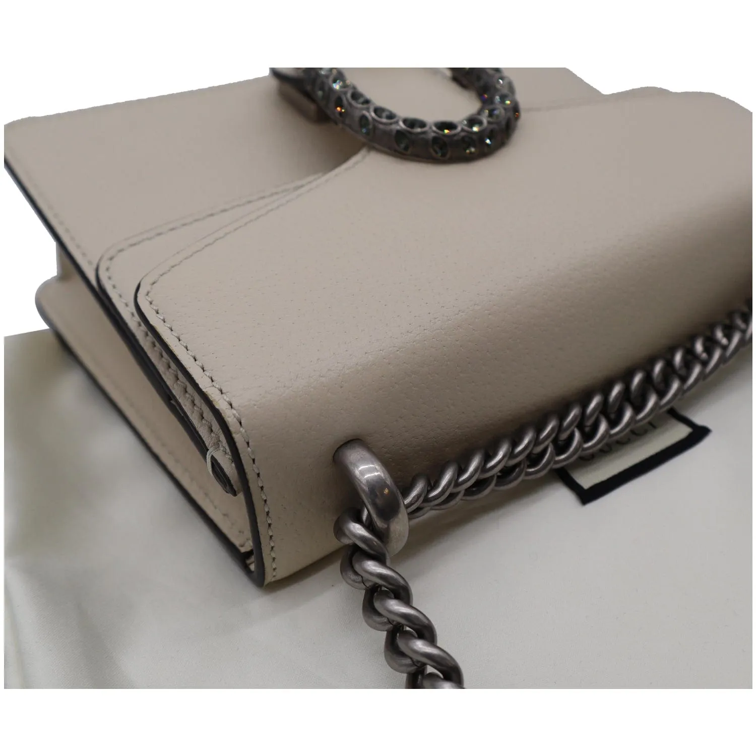 GUCCI Dionysus Mini Leather Crossbody Bag Cream