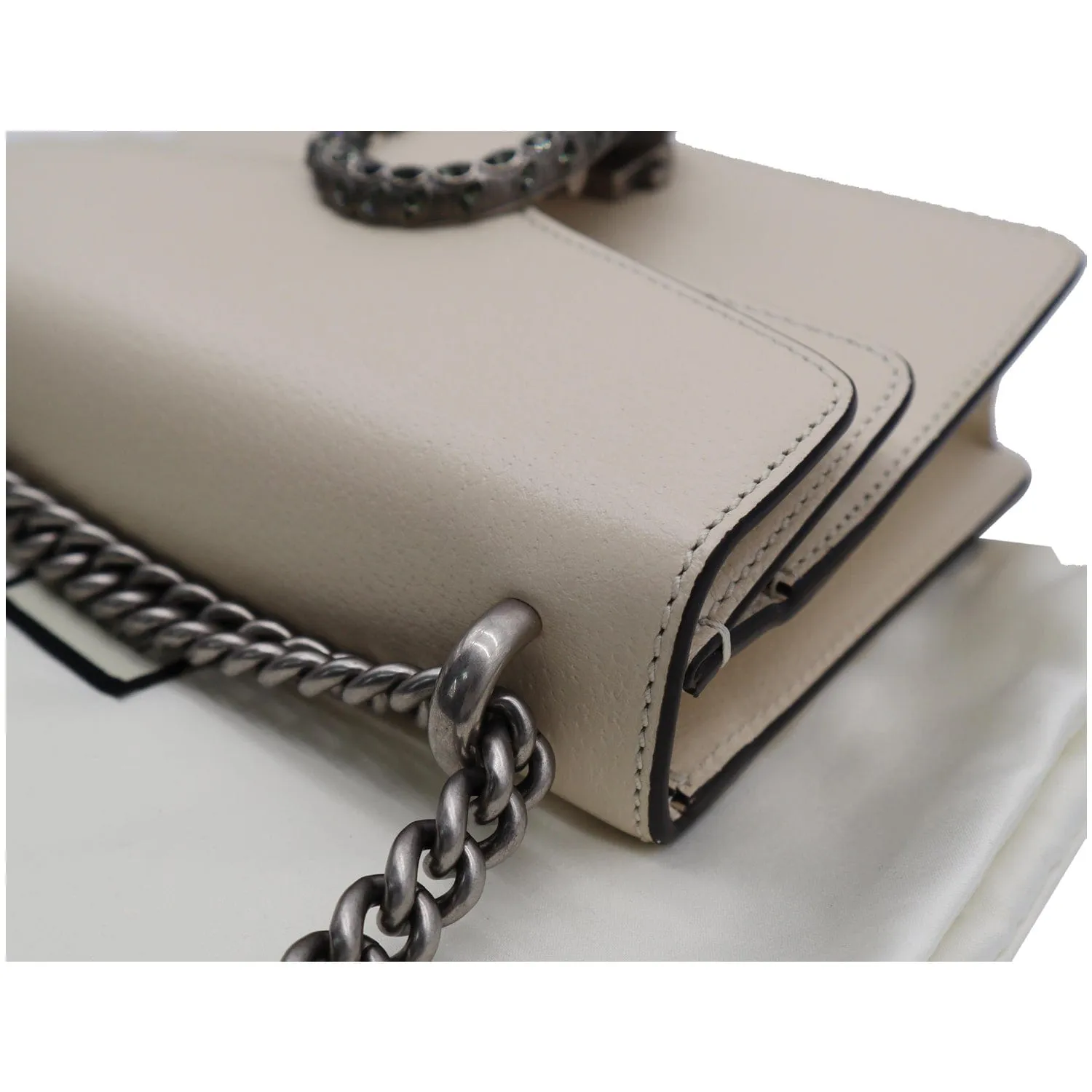 GUCCI Dionysus Mini Leather Crossbody Bag Cream