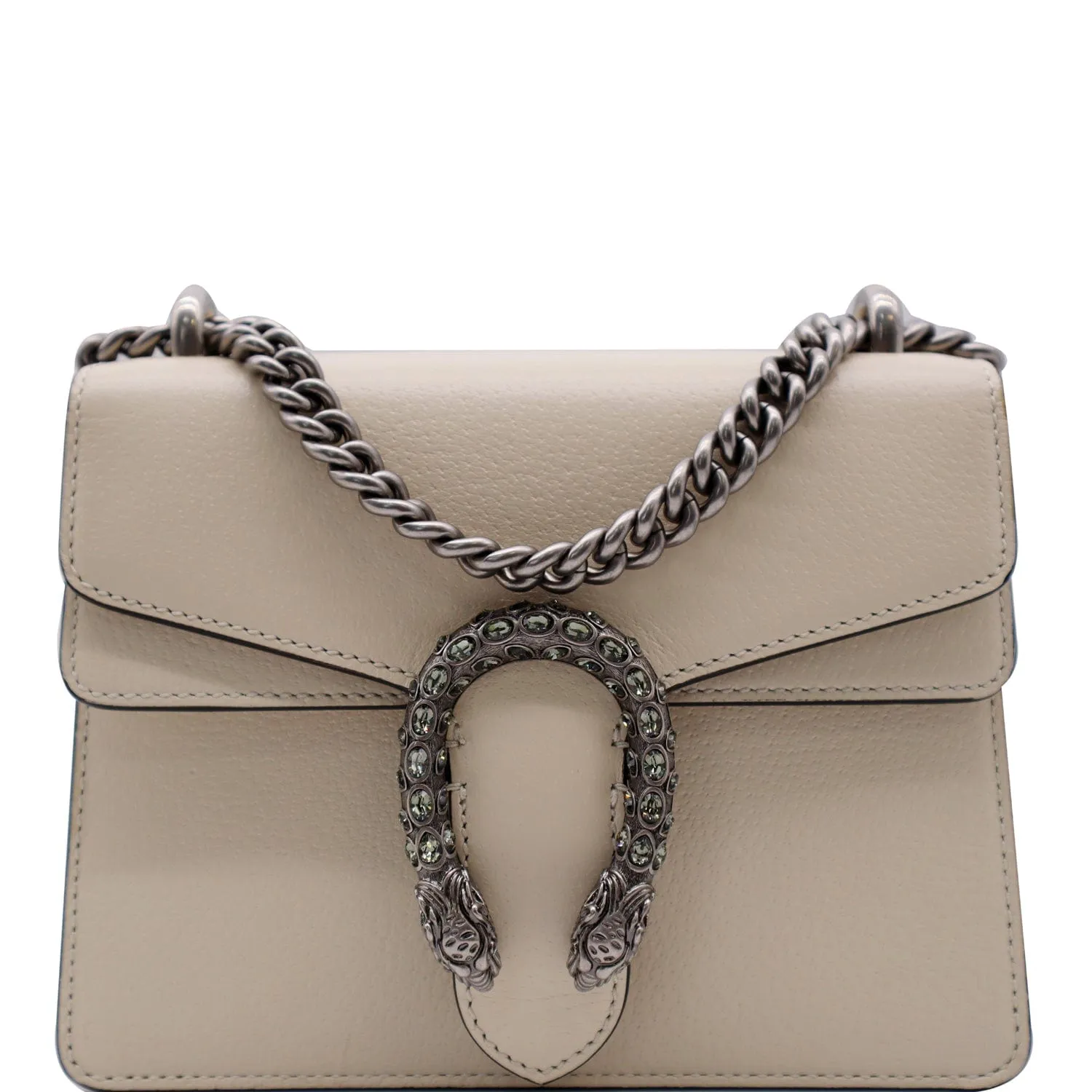 GUCCI Dionysus Mini Leather Crossbody Bag Cream