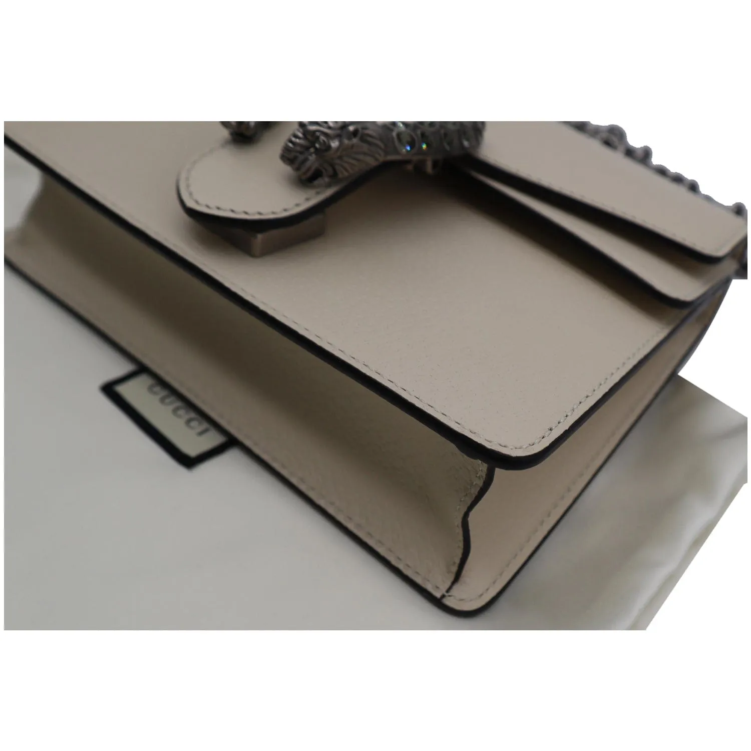 GUCCI Dionysus Mini Leather Crossbody Bag Cream