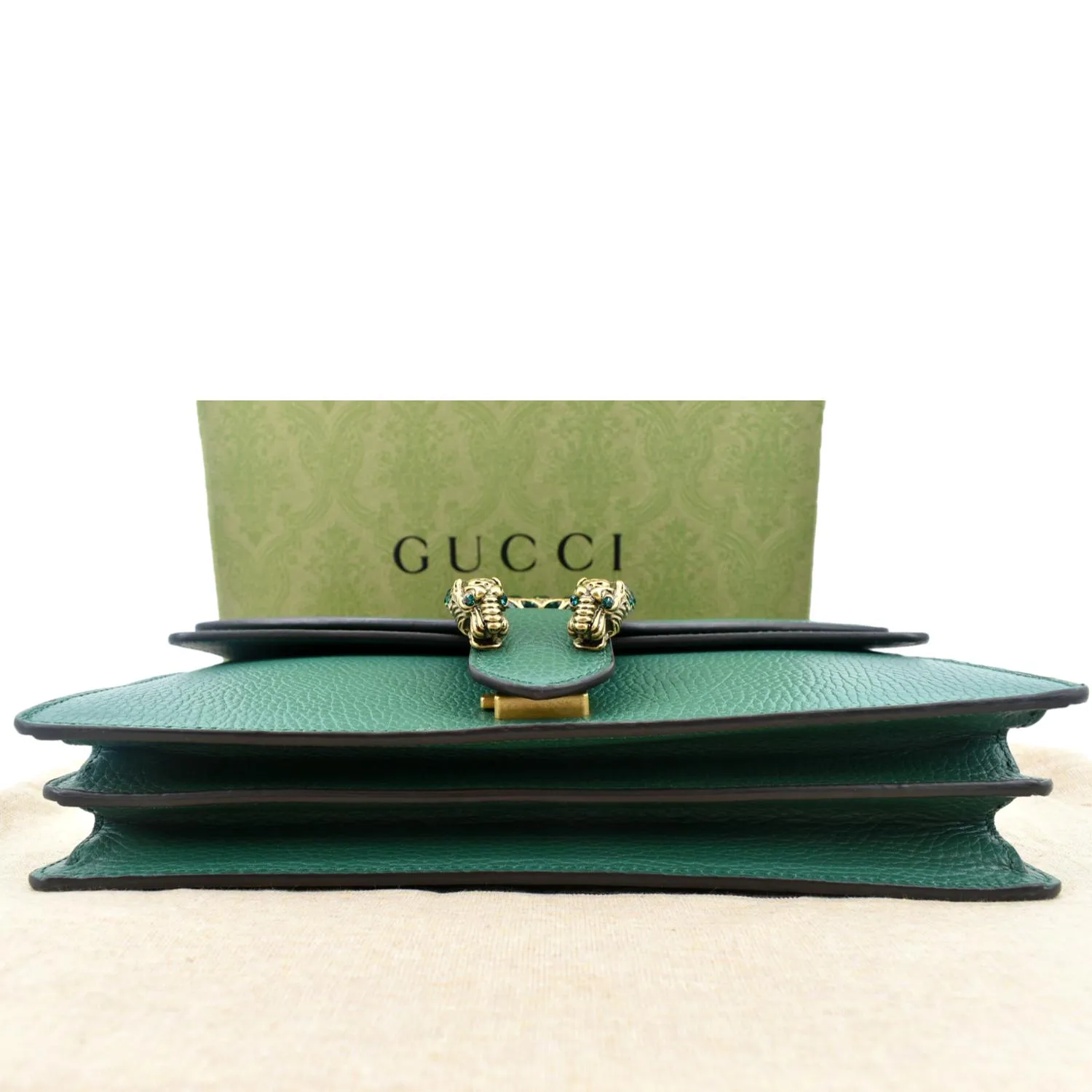 GUCCI Dionysus Small Leather Shoulder Bag Emerald Green 400249