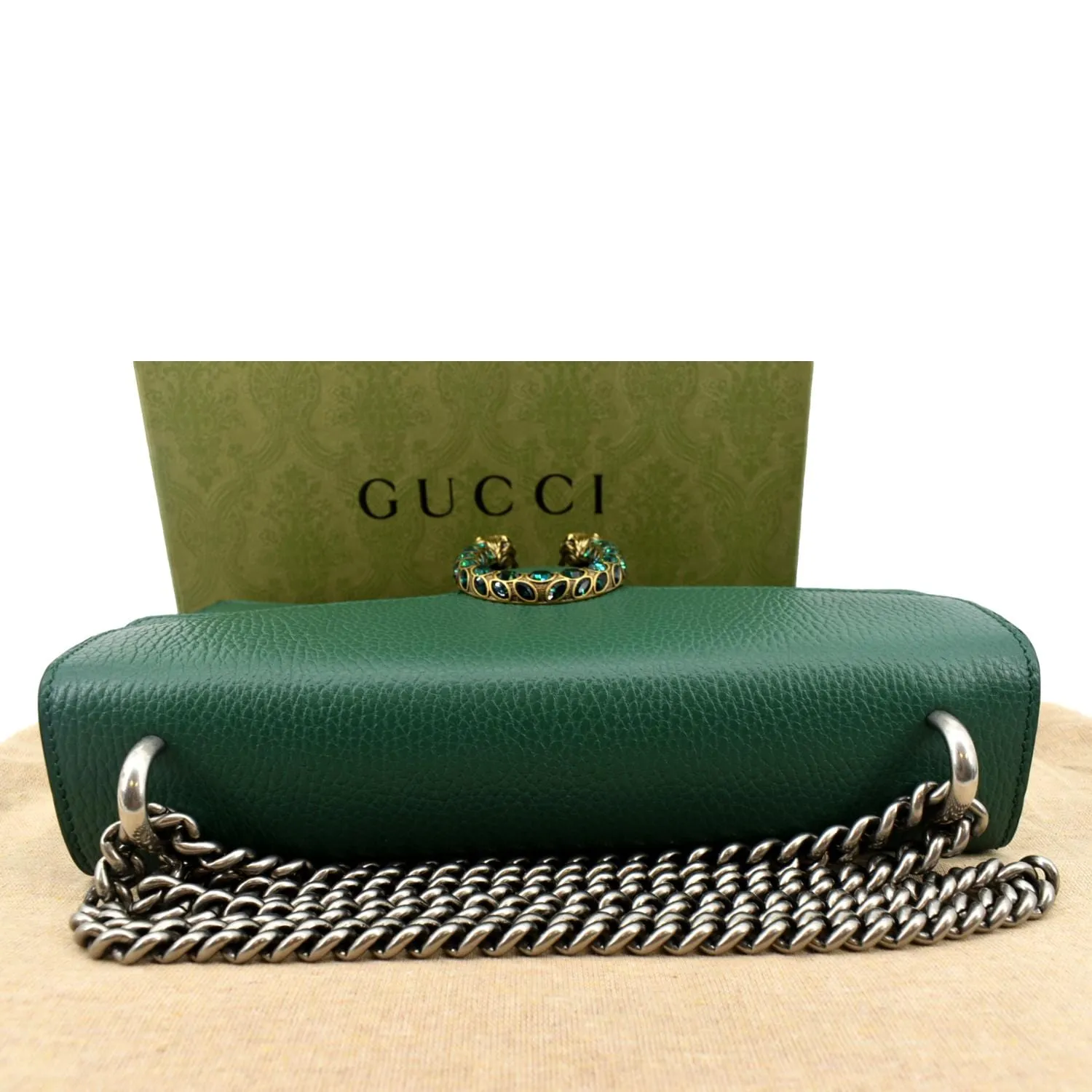 GUCCI Dionysus Small Leather Shoulder Bag Emerald Green 400249