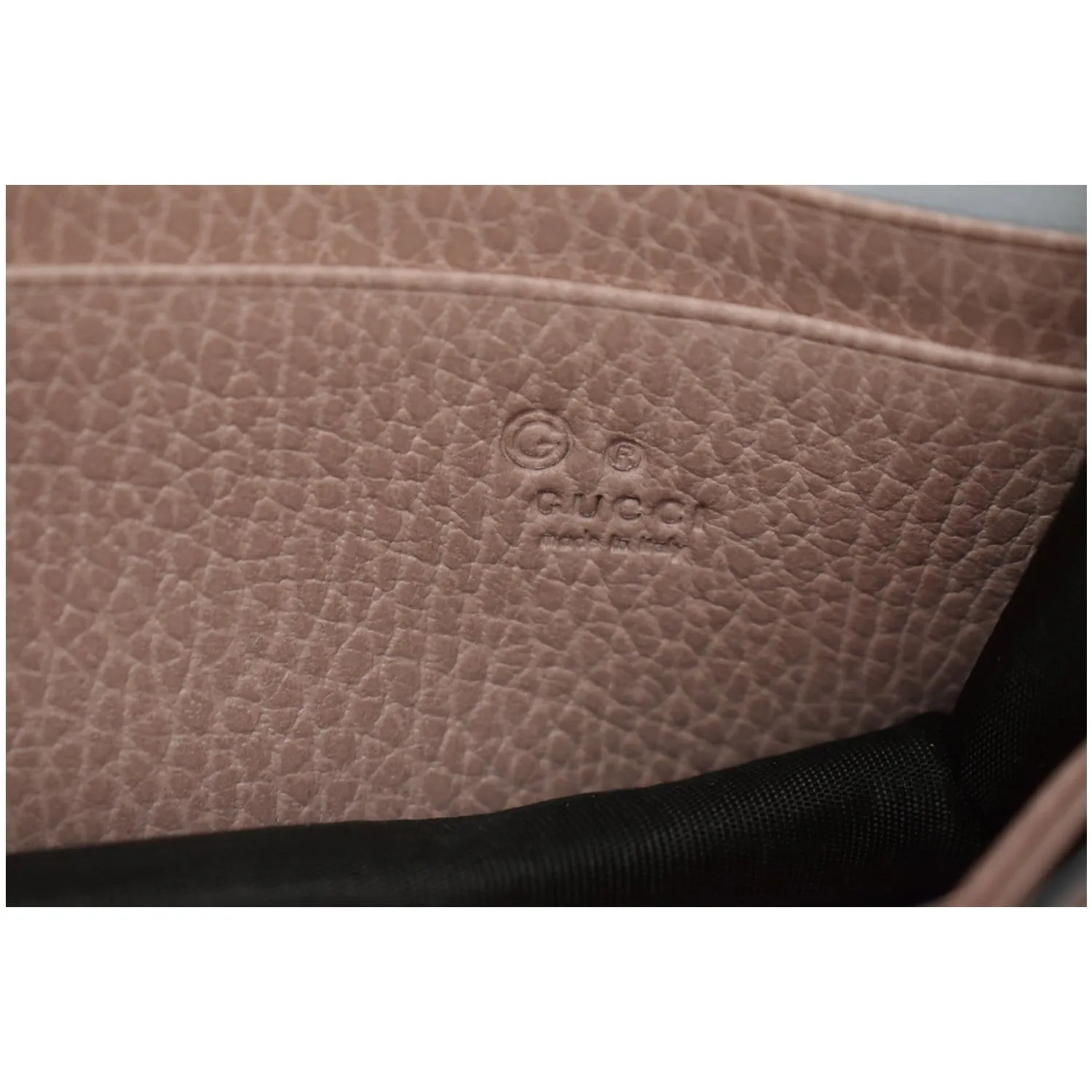 GUCCI Dollar Interlocking G Leather Chain Wallet Soft Pink 510314