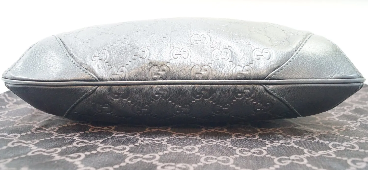 GUCCI GG Guccissima Leather Black Shoulder Bag 248272