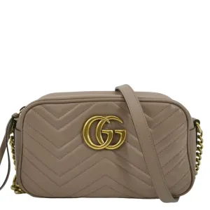 GUCCI GG Marmont Matelasse Leather Crossbody Bag Dusty Pink 447632
