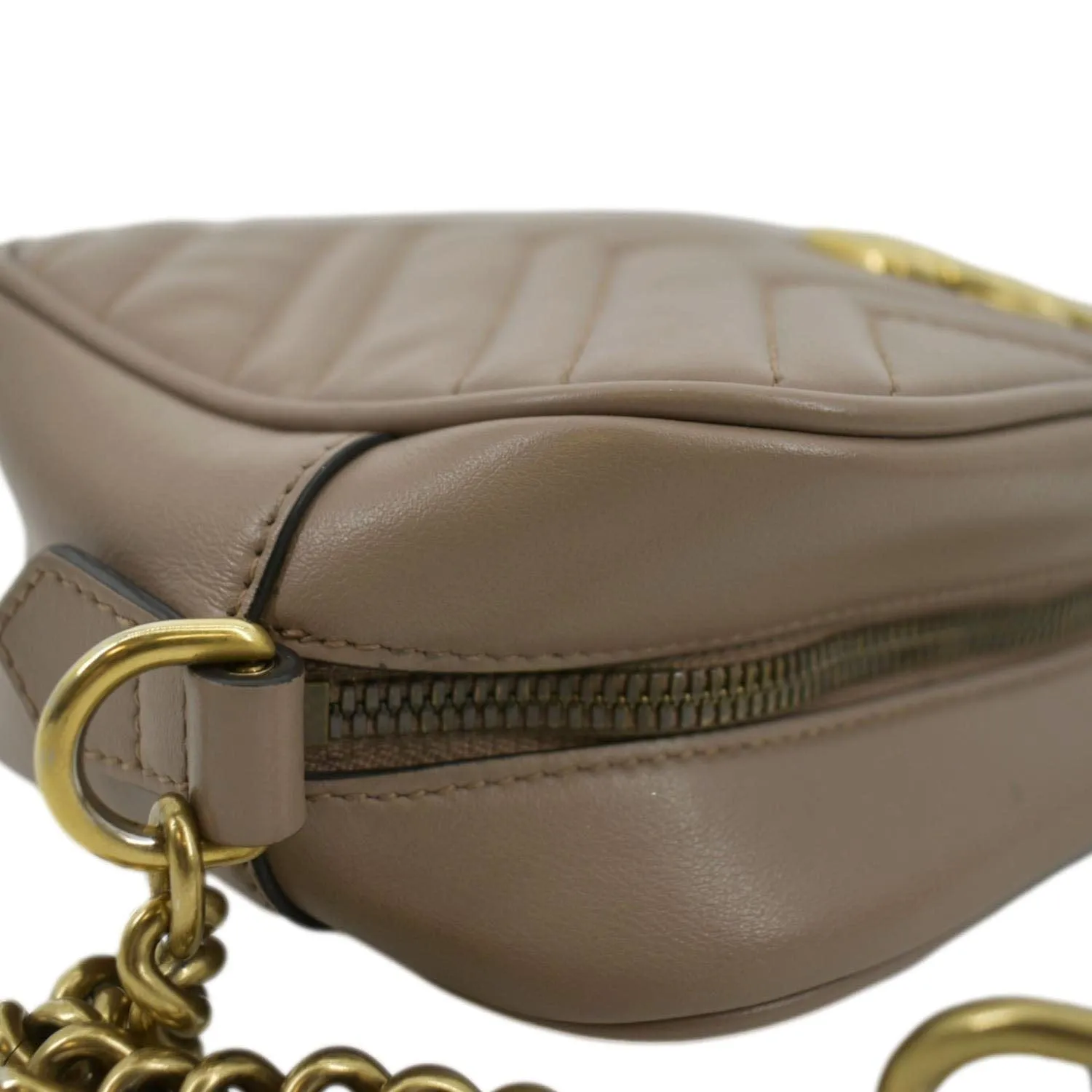 GUCCI GG Marmont Matelasse Leather Crossbody Bag Dusty Pink 447632