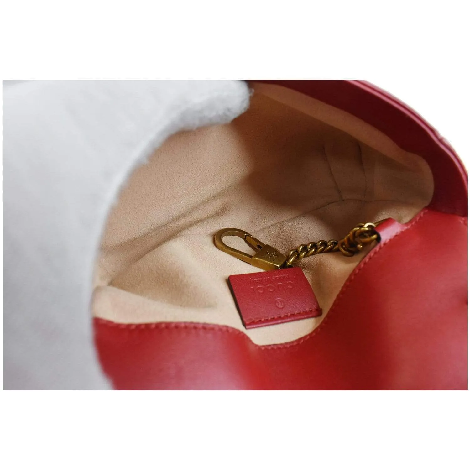 GUCCI GG Marmont Matelasse Leather Super Mini Crossbody Bag Red - 25% OFF