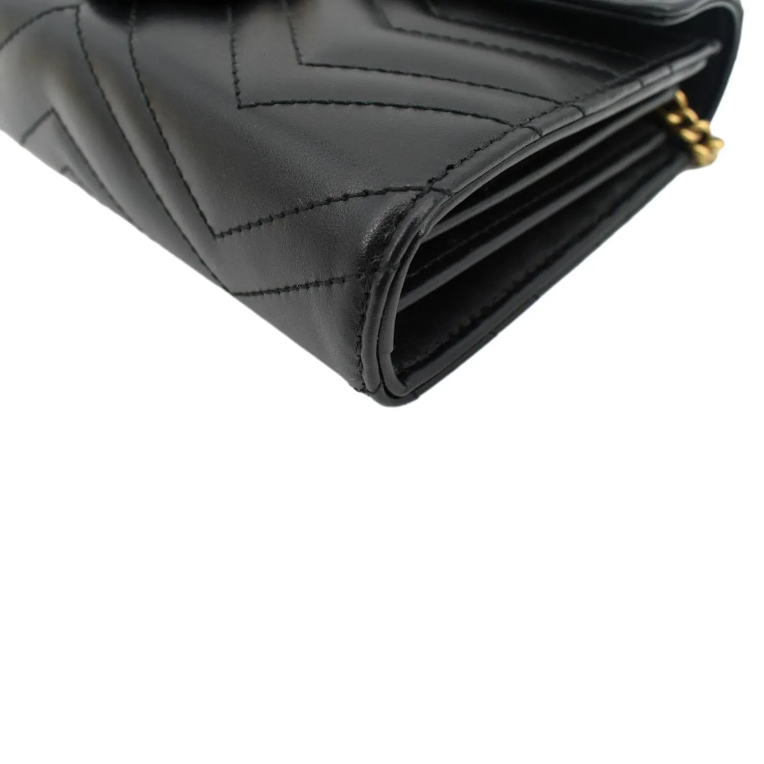 GUCCI GG Marmont Mini Matelasse Leather Crossbody Bag Black 474575