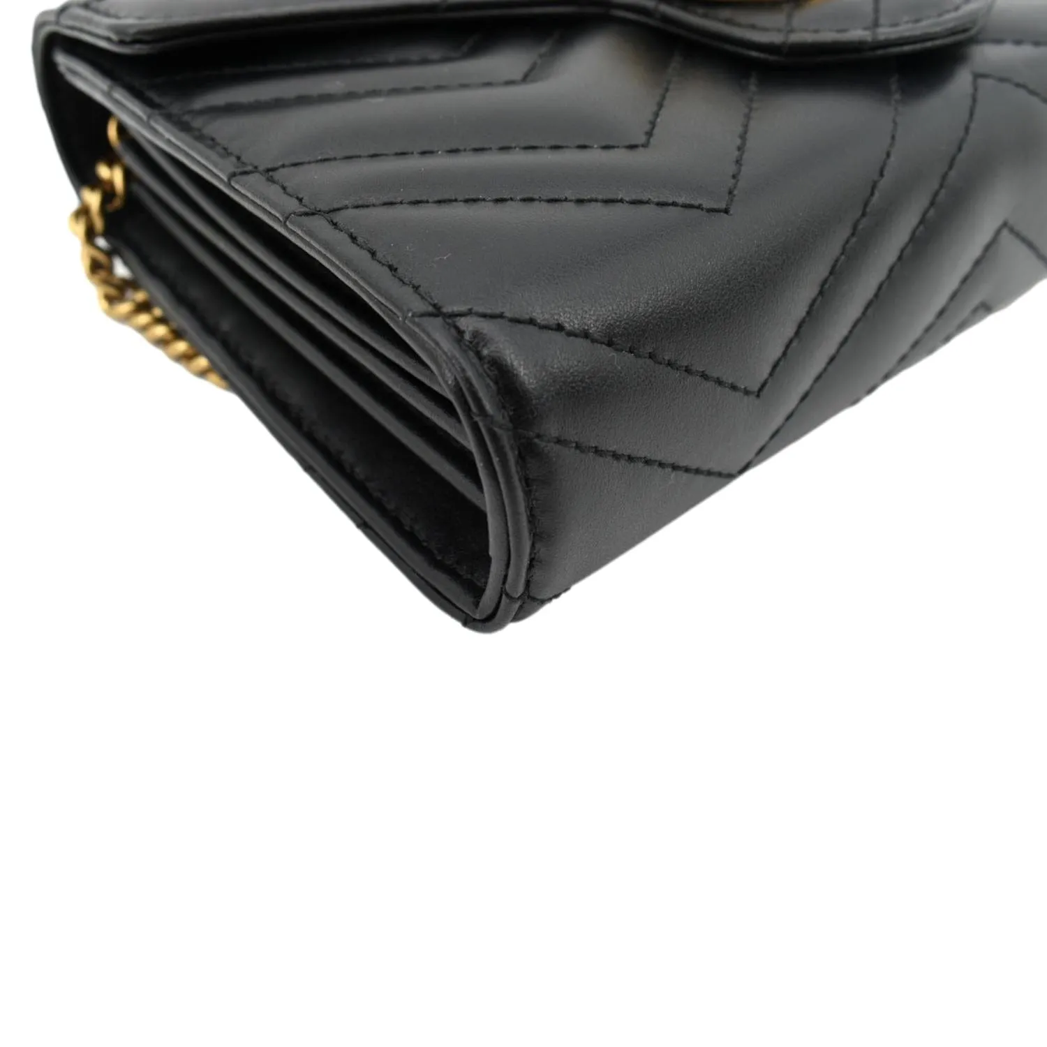 GUCCI GG Marmont Mini Matelasse Leather Crossbody Bag Black 474575