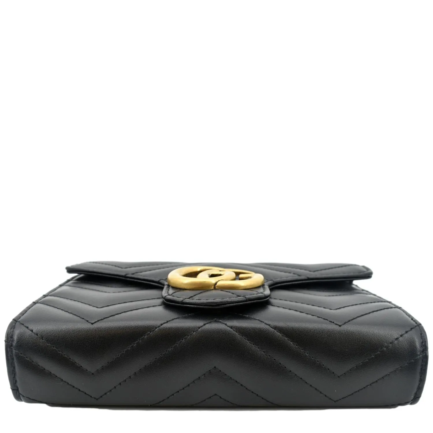 GUCCI GG Marmont Mini Matelasse Leather Crossbody Bag Black 474575