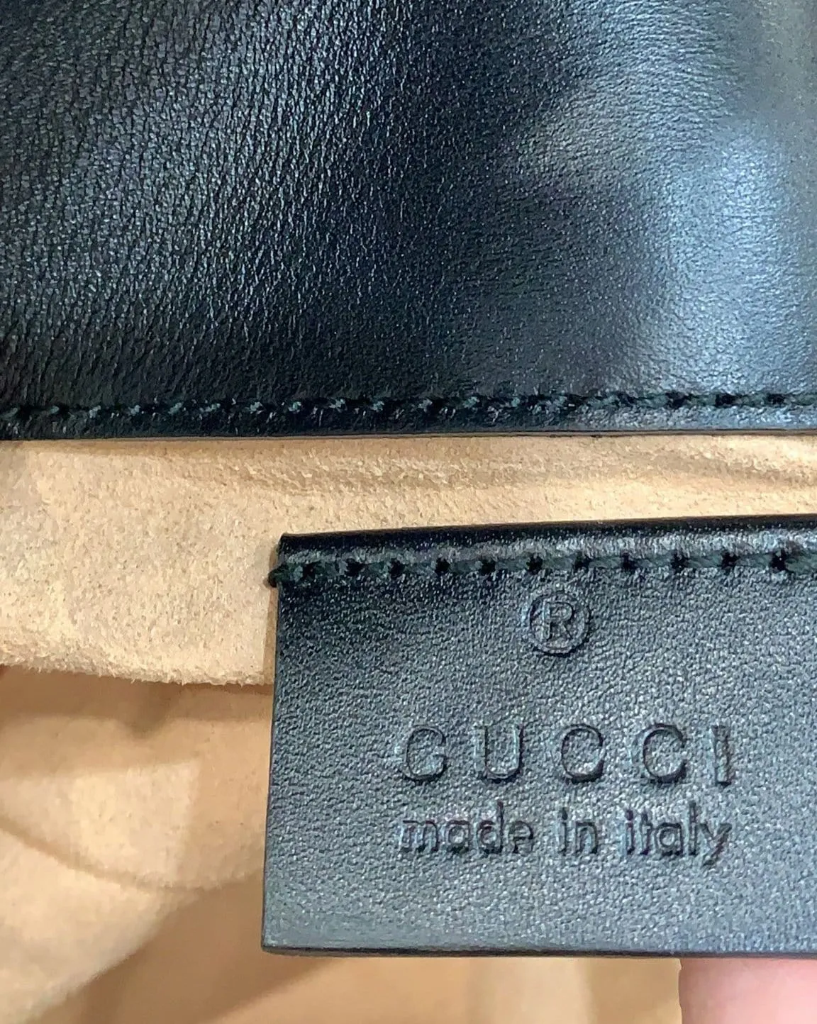 GUCCI GG Marmont Super Mini Leather Crossbody Bag Black 476433