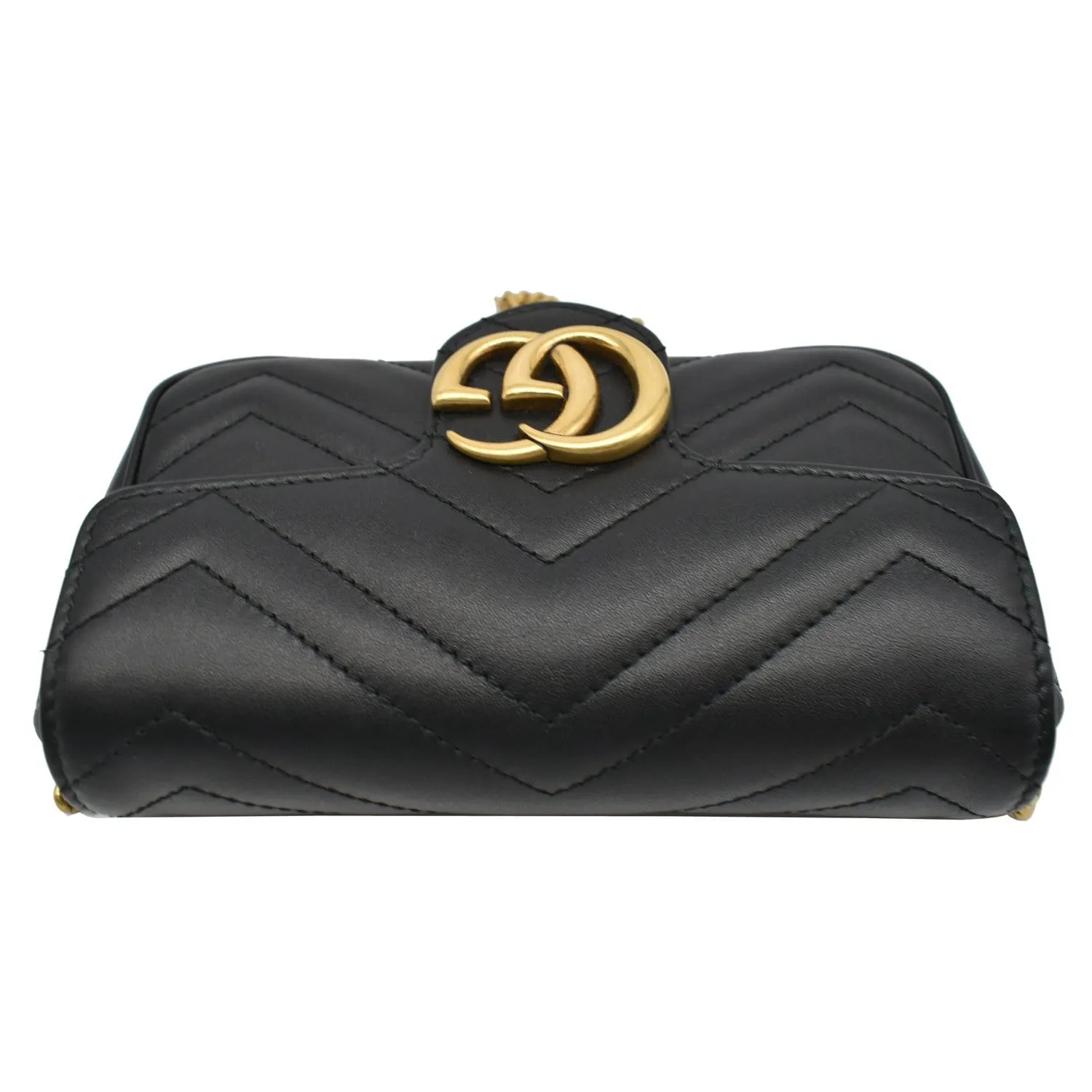GUCCI GG Marmont Super Mini Leather Crossbody Bag Black 476433